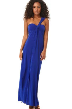 MISA Los Angeles Wedding Guest|Jersey & Mesh>THORA DRESS Cobaltbluevenezia