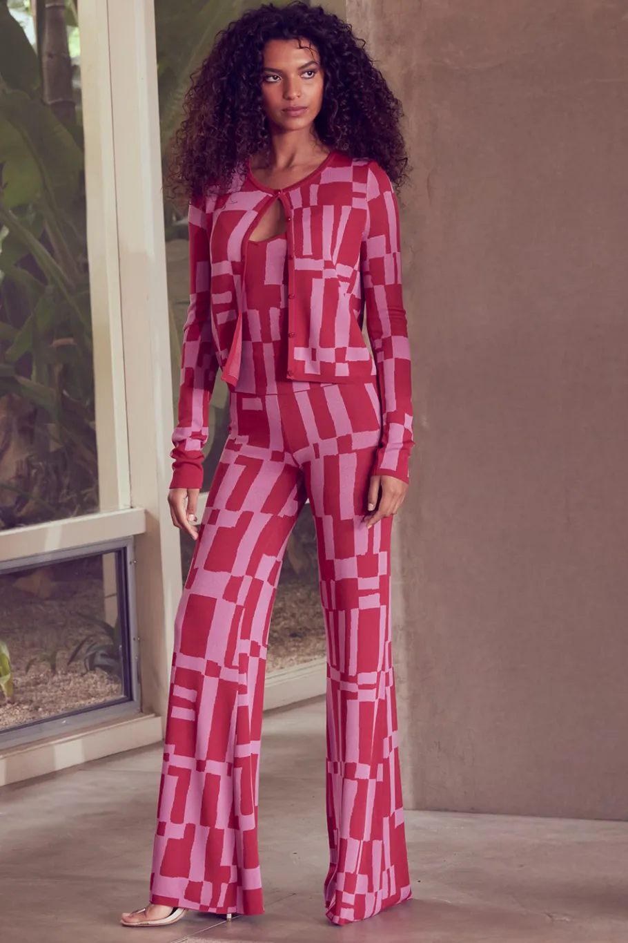 MISA Los Angeles Knits|Matching Sets>UNA TOP Pinku0026red