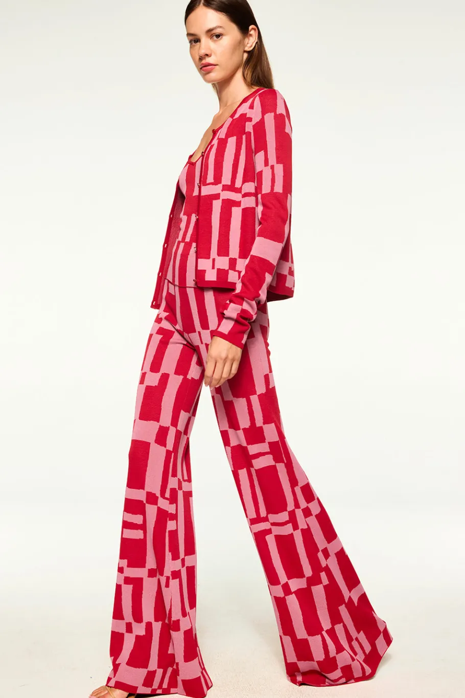MISA Los Angeles Knits|Matching Sets>UNA TOP Pinku0026red