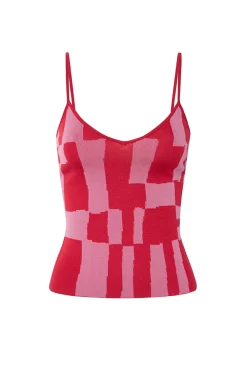 MISA Los Angeles Knits|Matching Sets>UNA TOP Pinku0026red
