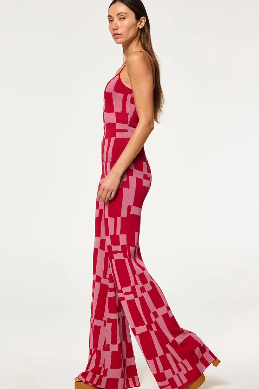 MISA Los Angeles Knits|Matching Sets>UNA TOP Pinku0026red