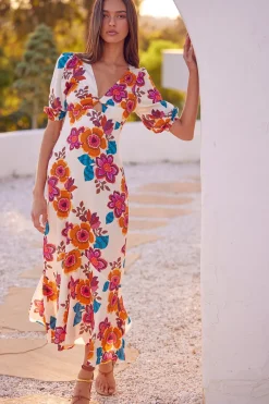 MISA Los Angeles Cut-out|Misa Classics>WALLIS DRESS Floramarbella