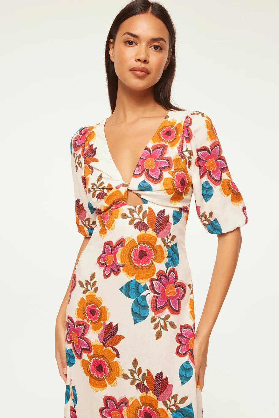 MISA Los Angeles Cut-out|Misa Classics>WALLIS DRESS Floramarbella