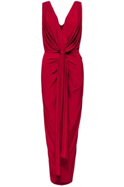 MISA Los Angeles Wedding Guest|Jersey & Mesh>XENIA DRESS Lipstickred