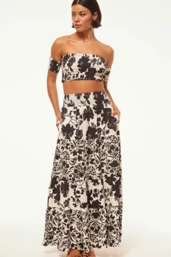 MISA Los Angeles Honeymoon|Matching Sets>YELENA SKIRT Floranegra