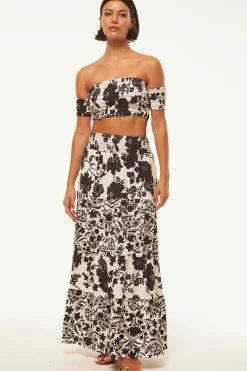 MISA Los Angeles Honeymoon|Matching Sets>YELENA SKIRT Floranegra