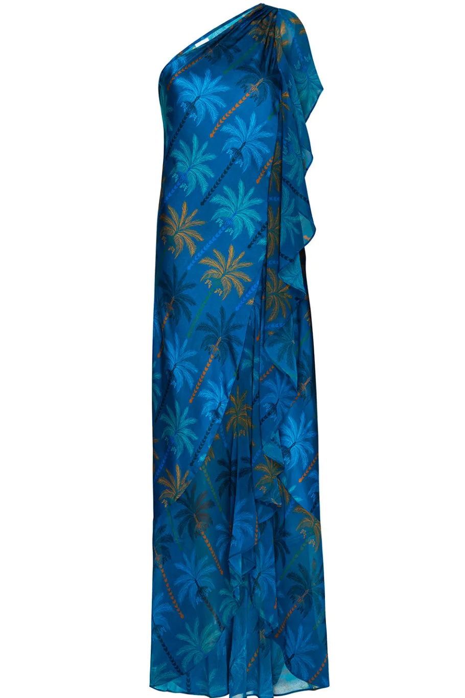 MISA Los Angeles Wedding Guest|Maxi>ZEPHYR DRESS Cobaltpalmsmix