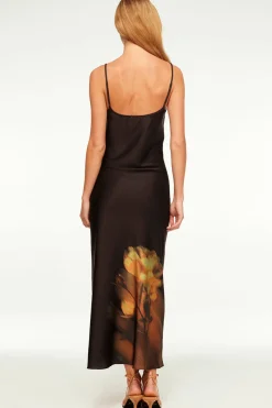 MISA Los Angeles Maxi|Dresses>ZIA DRESS Yellowrosesatin