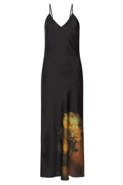 MISA Los Angeles Maxi|Dresses>ZIA DRESS Yellowrosesatin